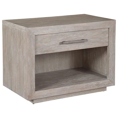 Single Drawer Night Stand with Cut-Out Shelf Base